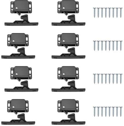 Lot de 4 Verrous de porte d'armoire,Serrures de camping-car,Verrou armoire pour porte de van,Serrures de porte d'armoire,verrou de placard,convient aux placards,tiroirs, portes de caravane, etc. (8)