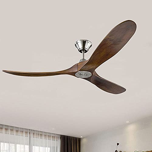 60 Inch Industrial Vintage Ceiling Fan Light Noiseless Wooden Ventilator for Living Room Dining Room Bedroom & Outdoor Decor
