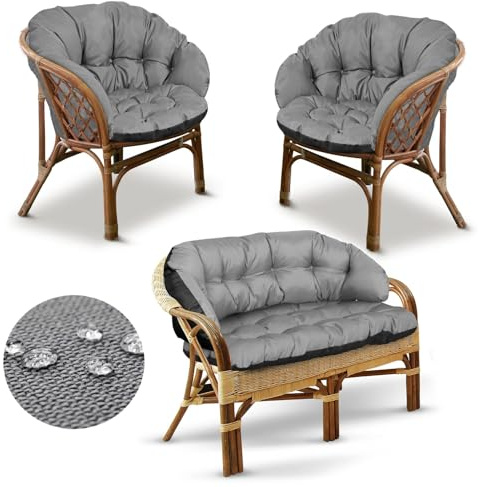 GARDEN KING ROYAL REST Ensemble de Coussins de Jardin Coussins pour canapé de Jardin Meubles en rotin Cordura pour Utilisation en extérieur Matelassé Confortable Imperméable