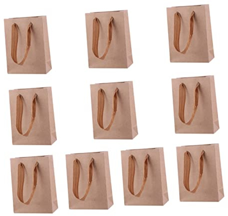 Hemobllo 30 piezas Bolsas Kraft de Reutilizables y Resistentes para Fiestas y para Pan y Almacenamiento Khaki