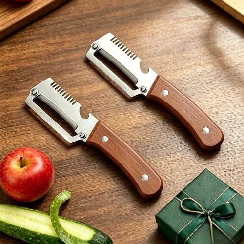 Pelapatate Multifunzione, Taglia Verdure Julienne, Pelatore Multifunzione, Coltello Pelapatate Multifunziones, Coltello Per Affettare Verdure (2PCS)