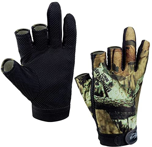 THKFISH Guantes de Pesca con Cortes en los Dedos, diseño Transpirable y Antideslizante