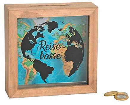 G. Wurm Spardose Reisekasse Holz/Glas (1 Stück)
