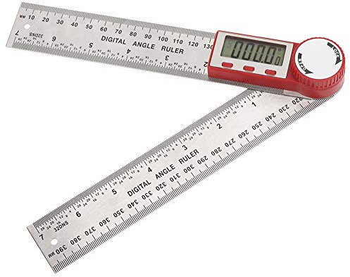 Garosa Règle d'angle numérique Affichage numérique électronique Outil de Mesure en Acier Inoxydable règle de rapporteur de 360 degrés 0-200mm règle de Recherche d'angle multifonctionnelle