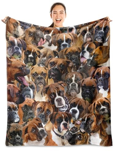 Boxer Hundedecke, Boxer-Geschenke für Hundeliebhaber, Flanelldecke, Überwürfe für Hund, Mutter, Vater, weiche, warme Decken für Sofa, Bett, Heimdekoration, Geschenke für Erwachsene, Männer, Frauen,