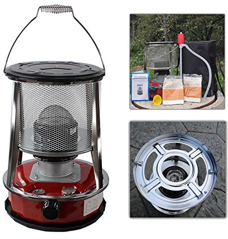 Stufa a cherosene portatile senza fumo, efficiente 2 in 1, riscaldatore a paraffina per riscaldamento invernale, potenza di fuoco regolabile, ideale per tende e riscaldamento a cherosene