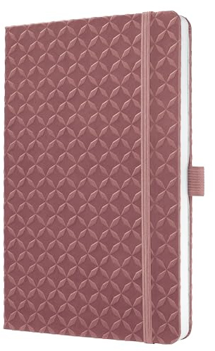 Sigel JN135 Notizbuch A5 liniert dunkelrot, Tagebuch Jolie, Hardcover, Gummiband, Stifteschlaufe, Einstecktasche, vegan, aus nachhaltigem Papier