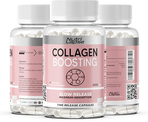 120 Pure Marine Collagen Boosting Advanced Granular Biotechnology Capsules | Type 1 Hydrolysed Marine Collagen with Biotin and Hyaluronic Acid | Slow Release Maximum Absorption.