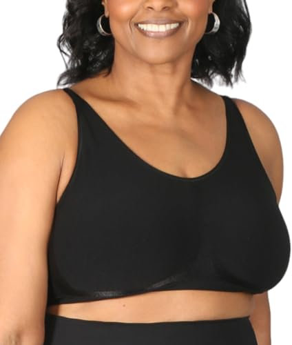 Conturve Wirefree High Support Bra Adjustable Wire Free Shaper Bra (Cups AA-FF) +with Extra Extender Offers Back Support Black