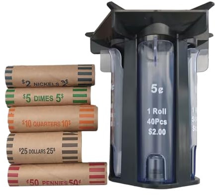 Illkjasfc Münzzählmaschine Rolling Coin Holder Counter Machine With 5in1 Coin Sorters Tube Wrapper Holder