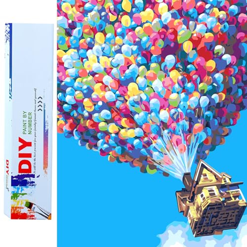 TARATH Peinture par Numéros pour Adultes Débutants, Ballon, Peinture à l'Huile Peinte à la Main, Kit de Peinture par Numéros pour la Décoration de la Maison, Sans Cadre, avec Boîte(40 x 50 cm)