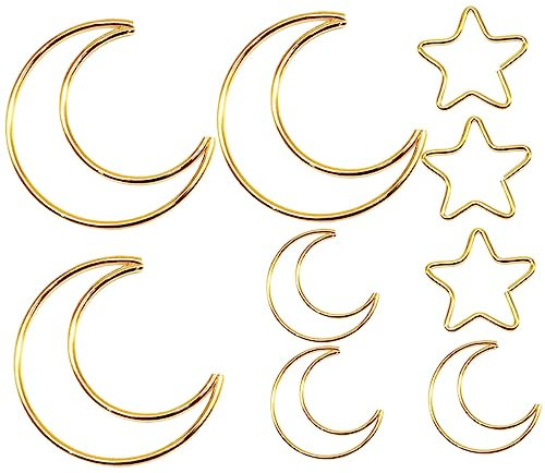 Holibanna 9 Stücke Mond und Sternform Ringe aus Metall Selbstgemacht Bastelmaterial für Hochzeitskranz Dekoration und Langlebig für Kreative Projekte
