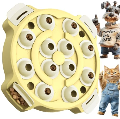 KADTC Jouet Puzzle Interactif pour Chien et Chat - Gamelle Anti-Glouton 2-en-1 avec Distribution de Friandises, Stimulation Mentale pour Chiot et Chaton, Cadeau Anniversaire/Fêtes