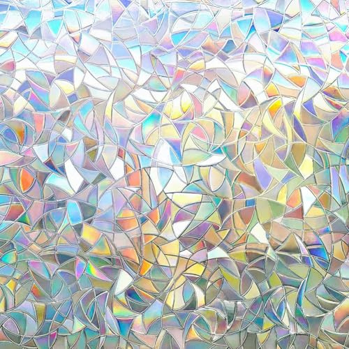 URAQT Pellicola Di Finestra Tinta Decorativa, 44.5*200CM Pellicola per Vetri Finestre Privacy, Pellicola Specchio per Vetri Finestre, Adesivo Statico, con Strumenti di Installazione, per Casa, Bagno