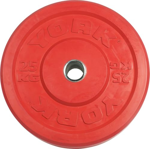 York Solid Rubber Bumper Olympic Coloured Weight Plates