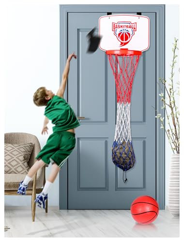 CT SPORTS basketkorg för barn – smällig dunk kul! Över dörren 2-i-1 hängande basketkorg korg present till pojkar och flickor - håller kläder borta från golvet och uppmuntrar städning