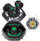 ANCwear True Wireless Earbuds, Bluetooth Headphones, Ear Buds with Metal chain & USB-C Charging Case,Mecha desgin with Customizable stickers for Teens,Young Adults (Ash) (Black)