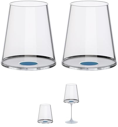 Trebonn SplitGlass Bicchieri Modulari Magnetici (Set 2) – Da Bicchiere a Calice in 1 Click – Salvaspazio, Lavabili in Lavastoviglie