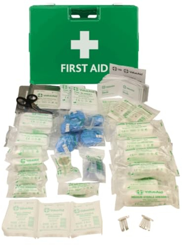Value Aid BS8599-1:2019 First Aid Kit, Deluxe Hard Case, Workplace & Office Safety, Fully Stocked, HSE Compliant Size Medium