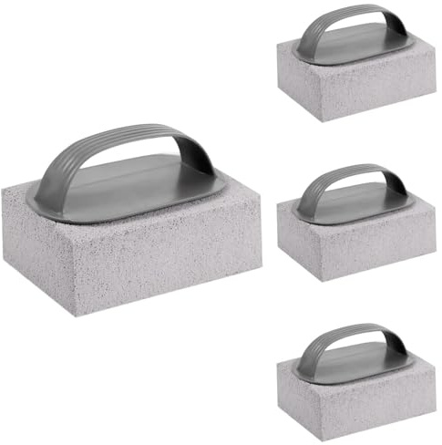4 Pcs Griddle Stein Reinigung Bimsstein mit Griffen, HandHeld Pools Bimsstein für die Reinigung von Pool-Fliesen, Schrubben Stein für die Reinigung BBQ Grills, Schwimmbäder (Multicolor)