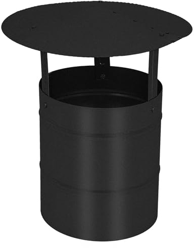 KOTARBAU® Chimney Cow - Chimney Cap - Galvanized and Powder-Coated Steel - ø 170 mm (6.69 in) - Black - Flue Rain Cap - Flue Cowl - Rust Resistant - Rain Hat