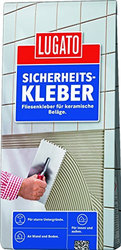 Lugato Sicherheitskleber Standard 5 kg - Zementmörtel Fliesenkleber - Klar/Transparent - Niedrigviskos - Wasserfest - 1 Tag Aushärtung