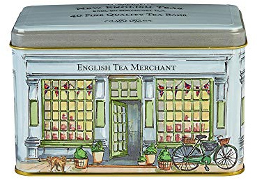 New English Teas Vintage Tea Shop Tin - 40 Black Tea Bags | English Breakfast Tea, Tea Gifts, Retro Tin