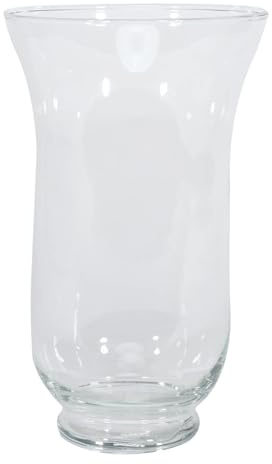 APAC 14.5cm W x 25cm H Hot Cut Hurricane Vase | Storm Lanterns Candle Holder | Flower Vase | Clear Hurricane Glass Vase for Flowers Home Wedding Centerpiece Décor