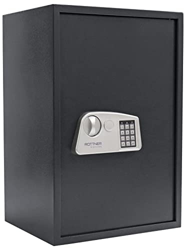 Rottner Möbeltresor Noah 5 Stahl Elektronikschloss mechanische Notöffnung anthrazit BxHxT 45x67x36 cm herausnehmbarer Fachboden Filzeinlage inkl. Befestigungsmaterial