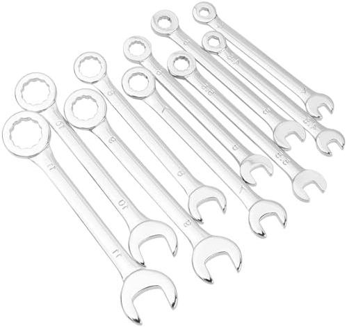 Mesee 10 Stück Maulschlüssel Set, Mini Ratschenschlüssel Set, Gabelschlüssel Ringmaulschlüssel, Metrisches Ringschlüssel Schraubenschlüssel Set, Torx Ringschlüssel Werkzeug, 4mm-11mm