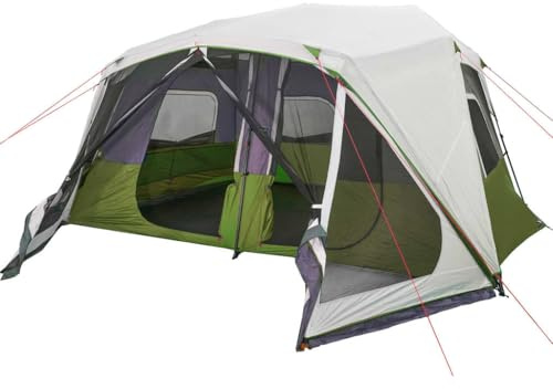 vidaXL Campingtält ljusblå mörkläggningstyg LED, lägertält, nättält, vandringstält, bärbar baldakin, campingskydd, bärbart tält, utomhustält