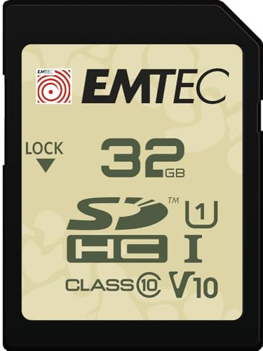 EMTEC Scheda SD da 32 GB per esterni, UHS-I U1 V10, protezione IPX 7, ideale per video Full HD