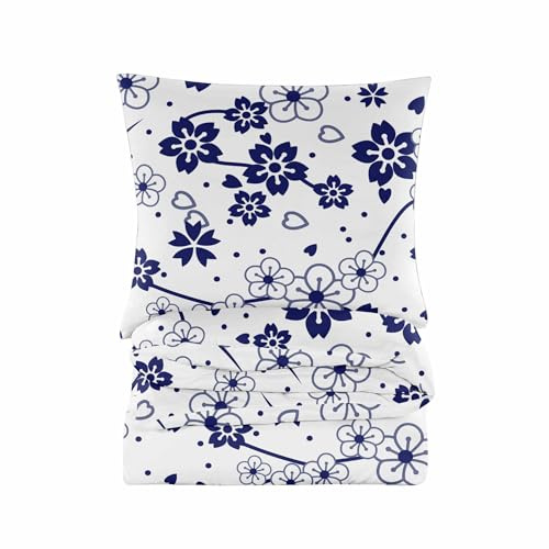 Cotton Market - Parure de lit 160x200 cm – Coton Microfibre – Ensemble 3 pièces – Housse de Couette 160x200 cm et 2 taies d’Oreiller 70x80 cm – Fleurs
