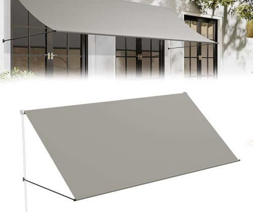YRHome Tenda da sole retrattile, 300 x 145 cm, tenda da sole per balcone e terrazza/giardino, resistente alle intemperie, con protezione UV, accessori di montaggio, ideale per finestre e balcone