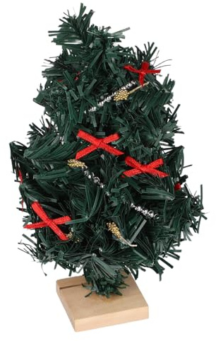 Beaupretty Árbol De Navidad Artificial Miniatura De Madera para Decoración De Casas De Muñecas Jardín De Hadas DIY y Escenas De Juguete