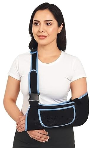 Brazalete para hombre y mujer con correa de hombro ajustable, soporte de malla suave y transpirable para apoyabrazos roto, dislocación de hombros y lesiones en los codos