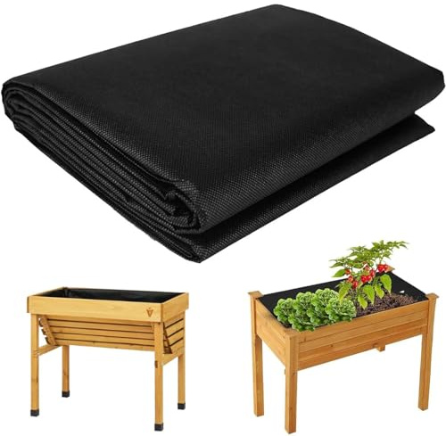 160x290cm Veg Trough Fabric Liner, Non Woven Vegetable Trugs Herb Plant Box Liner, Raised Garden Bed Planter Liners, Elevated Planters Box Liners for Heavy Duty Plant Grow Trough Garden Outdoor