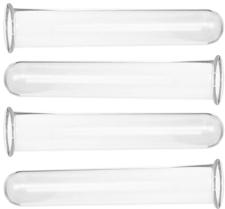 Hemobllo Tubes à Essai en Verre Transparent Godet Plastique pour Vase Funéraire, Décoration Moderne Lot de 4 pour Plantes pour Salons et Occasions Spéciales