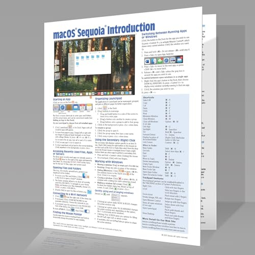 macOS Sequoia Introduction Quick Reference Guide (Cheat Sheet of Instructions, Tips & Shortcuts - Laminated Guide)