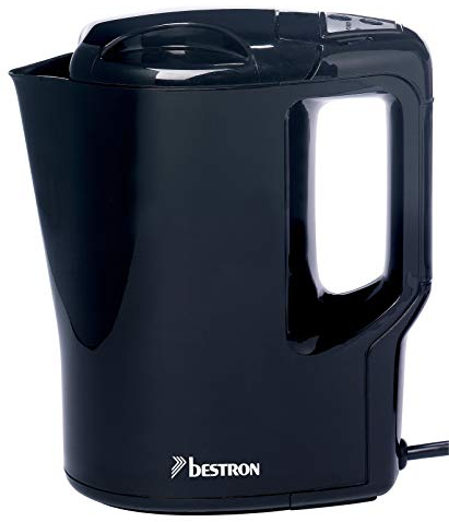 Bestron AWK810 Handlicher Reise-Wasserkocher mit Kochstopp-Automatik, 0,9 Liter, 500 Watt, Schwarz