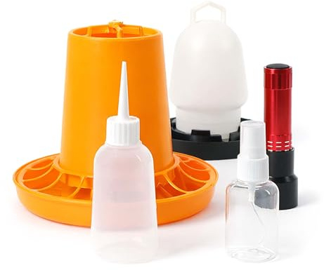 Wiltec Ersatzteile Set für automatische Brutmaschine 5-teilig mit Futterspender, Tränke & Schierlampe, Ersatz Zubehör für Brutautomat