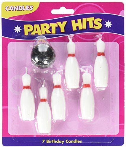 Oasis Supply 7pc Bowling Pins and Ball Candle Set – Perfect for Bowling Cake Decorating Plus Added Cupcake Picks or Stickers