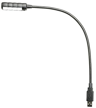 Unbekannt Stands SLED1ULTRAUSB Adam Hall SLED 1 Ultra USB Schwanenhalsleuchte mit 4 COB LEDs schwarz, Weißes Licht, 1 Schwanenhals