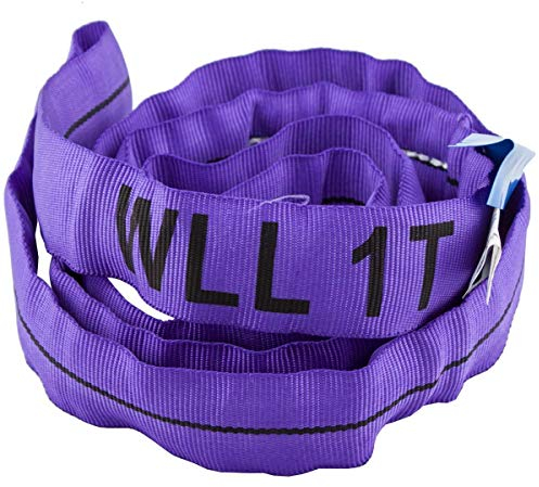 Rundschlinge 1 Meter bis 1000 kg, Bandschlinge DIN EN 1492-1 Zertifiziert, Hebeband 1m / 1t, Hebegurt | Hebeschlinge | Kranschlinge | Tragegurt