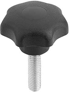 KIPP Sterngriff - Thermoplast, Außengewinde - M10x25, D1=63Mm - schwarz - Komponent Stahl, 4 Stück, K0155.4102X25