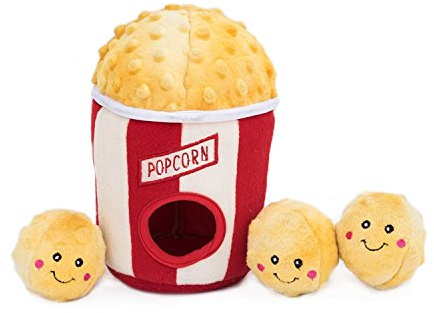 ZippyPaws Burrow Interactive Dog & Puppy Toys for Boredom - Popcorn Bucket