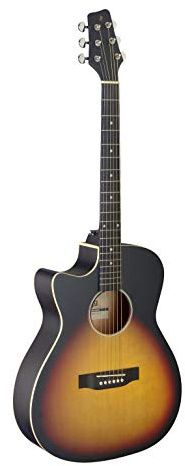 Auditorium Cutaway Elektroakustische Gitarre für Linkshänder, Violin-Burst