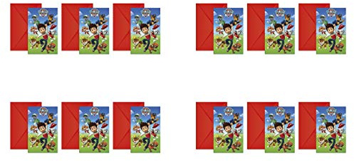 Patrulla Canina 2566; Packung mit 12 Einladungen, ideal für Partys und Geburtstage