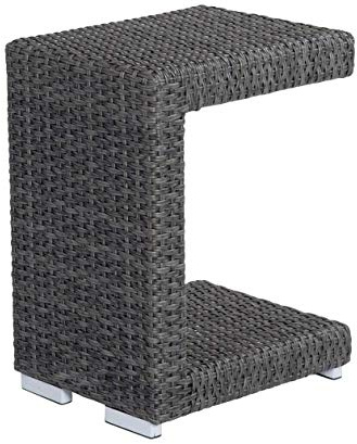 LC Wholesaler Barcelona Living Beistelltisch C-Form grau-Mix Tischchen Tisch Polyrattan