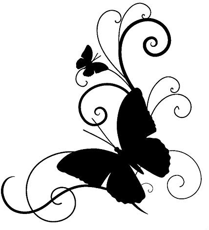 EROSPA® - Adesivo per auto, moto, farfalla, farfalla, con traliccio, colore: nero